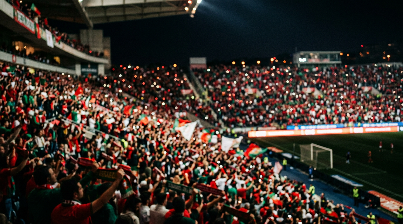 Passionate Portugal fans in stadium
